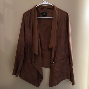 Faux suede blazer